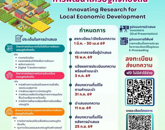 (งานประชุมวิชาการ) ขอความอนุเคราะห์ประชาสัมพันธ์และเชิญส่งบทความเข้าร่วมนำเสนอในการประชุมวิชาการระดับชาติ ครั้งที่ 3